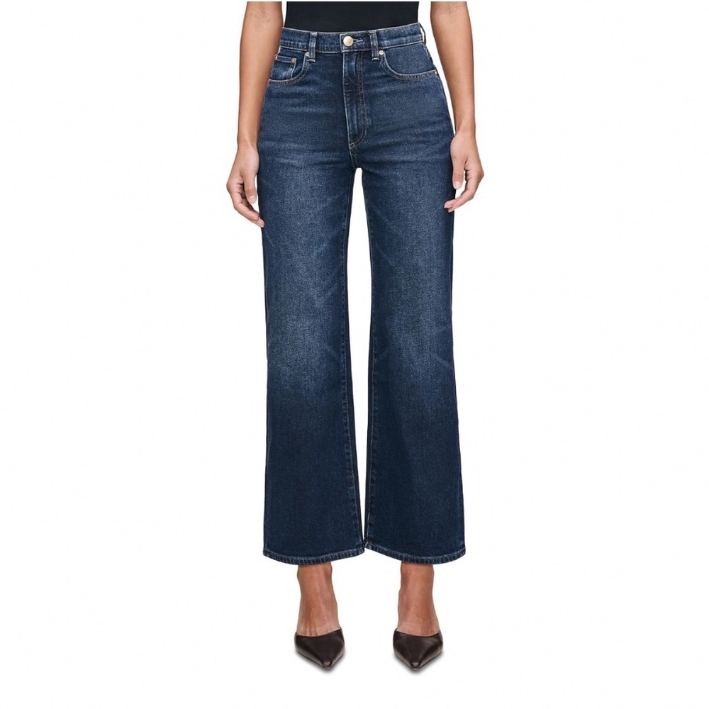 DL1961 Karmine High Rise Ankle Wide Leg Jeans Dark Sea Blue 31 SculptSystem